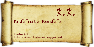 Kránitz Kenéz névjegykártya